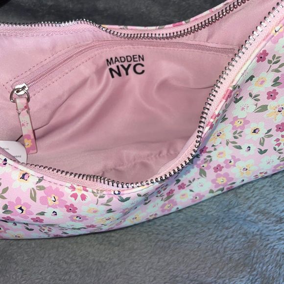 Madden NYC Women's Shoulder hand Bag Pink floral purse NEW - Picture 8 of 8